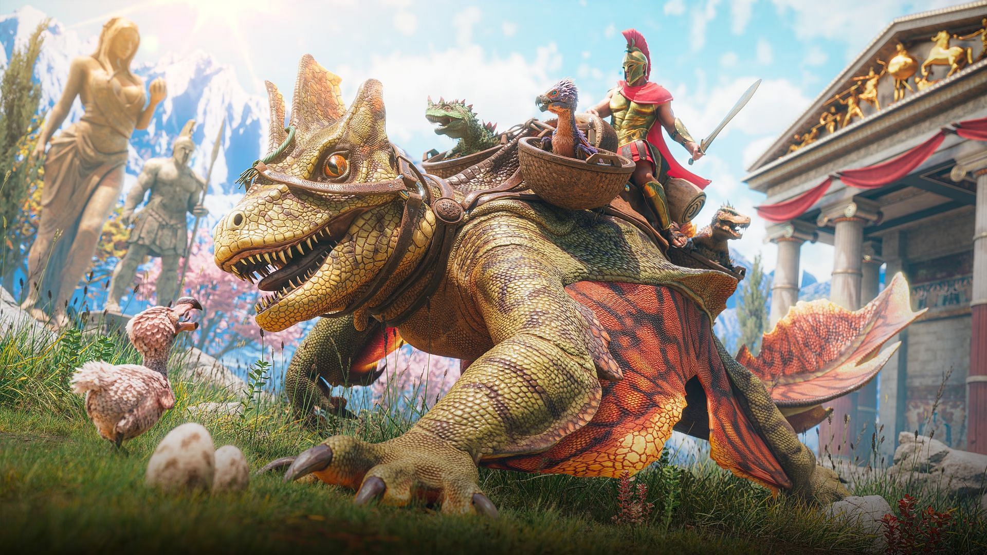 Maeguana taking care of babies (Image via Studio Wildcard)